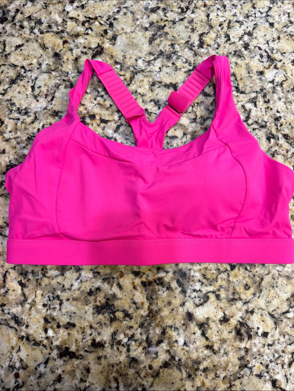 High-Support Hot Pink Sports Bra with Adjustable Racerback new without tags